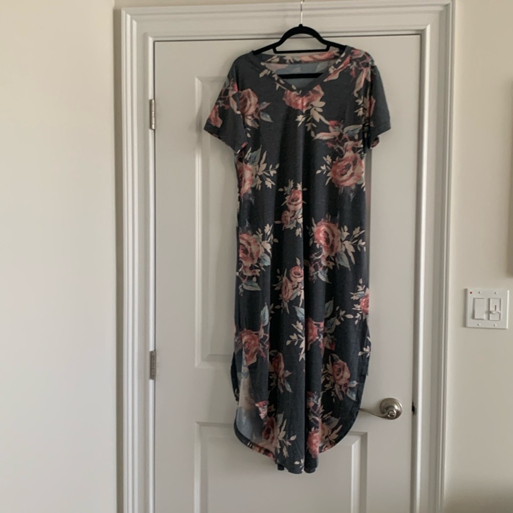 Tickled Teal, XL casual midi dress, never worn.